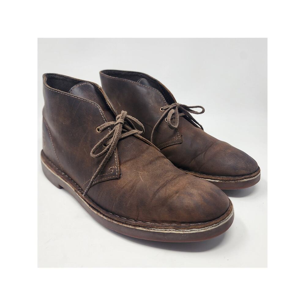 Clarks Bushacre 2 Chukka Boots Men 11.5M Brown Beeswax Leather Comfort 26082286